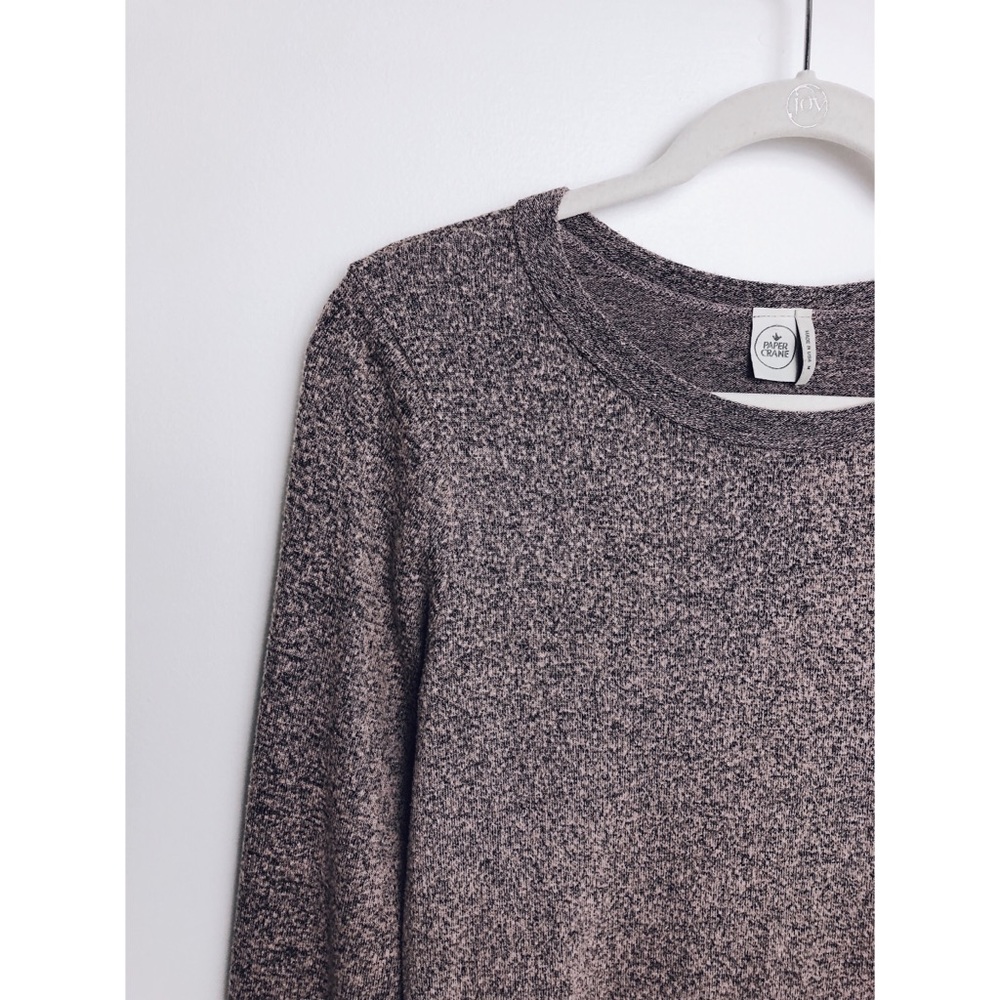 🌻 Paper Crane Pink Mauve Heather Knit Peplum Top - Picture 2 of 5